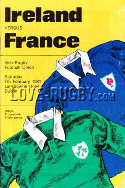 1981 Ireland v France  Rugby Programme