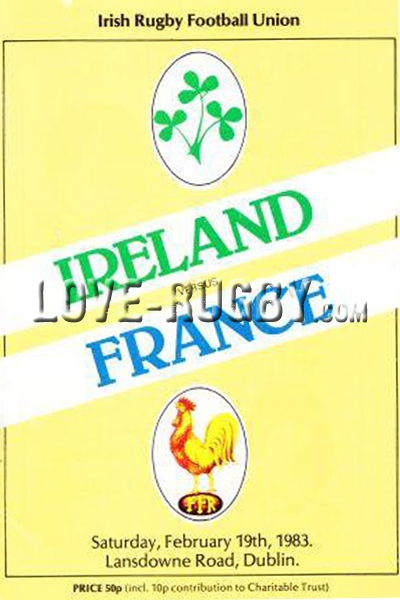 1983 Ireland v France  Rugby Programme