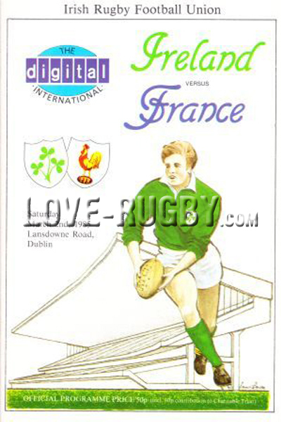 1985 Ireland v France  Rugby Programme