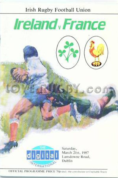 1987 Ireland v France  Rugby Programme