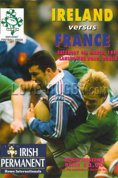 1995 Ireland v France  Rugby Programme