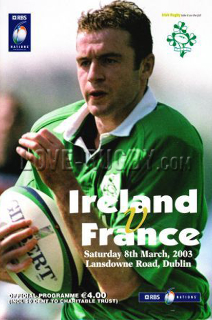 2003 Ireland v France  Rugby Programme