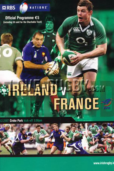 2007 Ireland v France  Rugby Programme