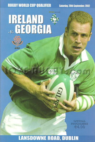 2002 Ireland v Georgia  Rugby Programme
