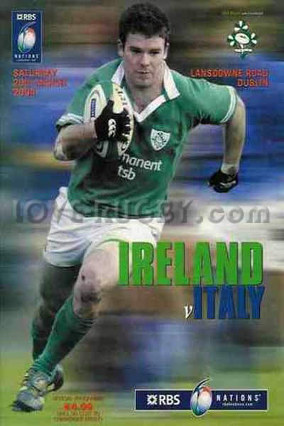 2004 Ireland v Italy  Rugby Programme
