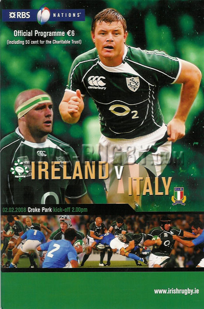 2008 Ireland v Italy  Rugby Programme