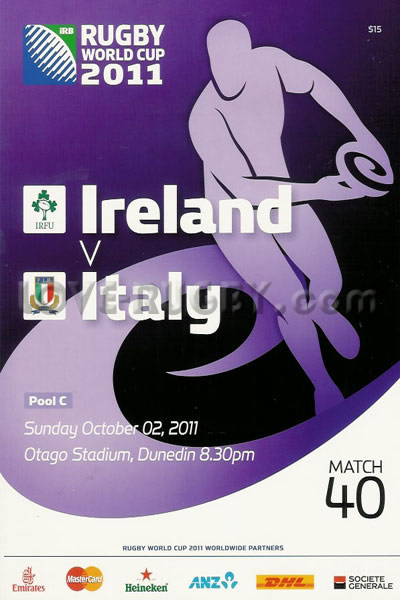 2011 Ireland v Italy  Rugby Programme