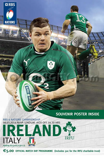 2014 Ireland v Italy  Rugby Programme