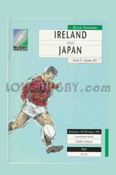 1991 Ireland v Japan  Rugby Programme
