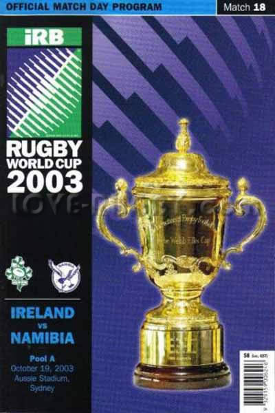 2003 Ireland v Namibia  Rugby Programme