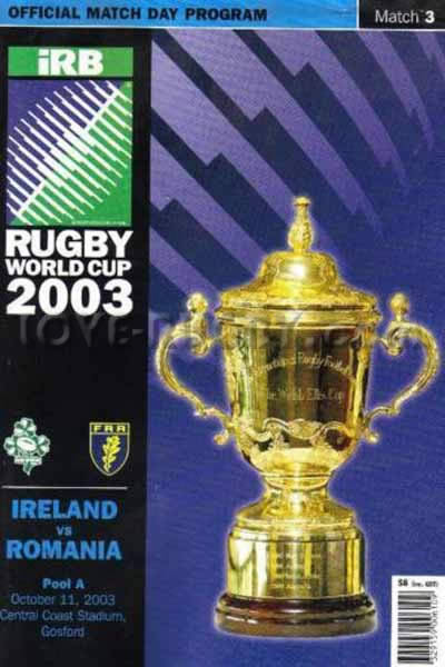 2003 Ireland v Romania  Rugby Programme