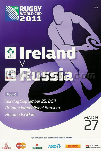 2011 Ireland v Russia  Rugby Programme