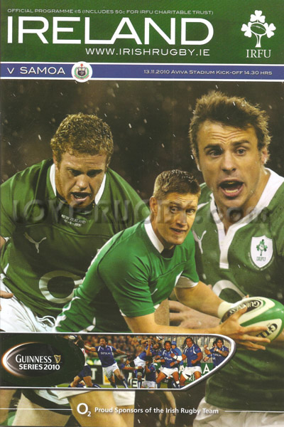 2010 Ireland v Samoa  Rugby Programme