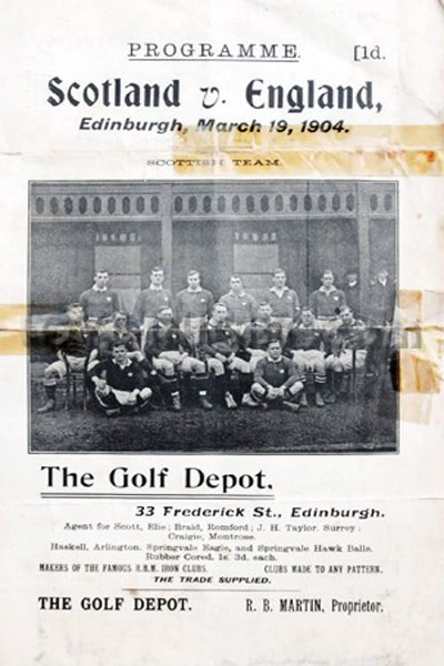 1904 Ireland v Scotland  Rugby Programme