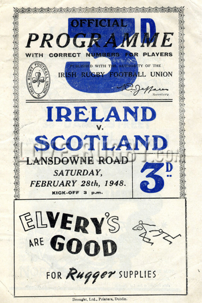 Ireland Scotland 1948 memorabilia
