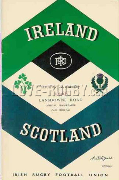 1966 Ireland v Scotland  Rugby Programme