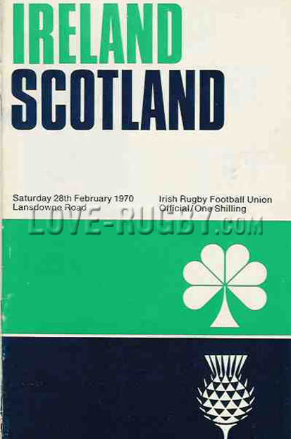 1970 Ireland v Scotland  Rugby Programme