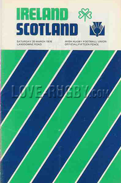 1976 Ireland v Scotland  Rugby Programme