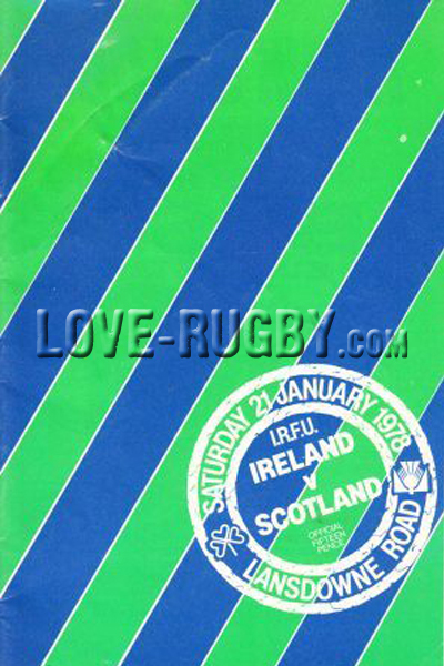 1978 Ireland v Scotland  Rugby Programme