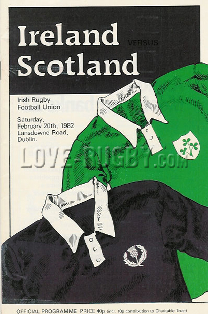 1982 Ireland v Scotland  Rugby Programme