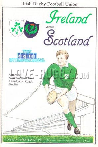 1986 Ireland v Scotland  Rugby Programme