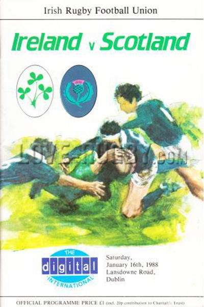 1988 Ireland v Scotland  Rugby Programme