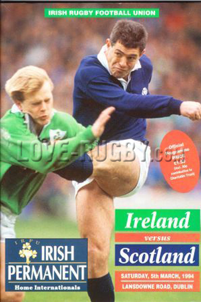 1994 Ireland v Scotland  Rugby Programme