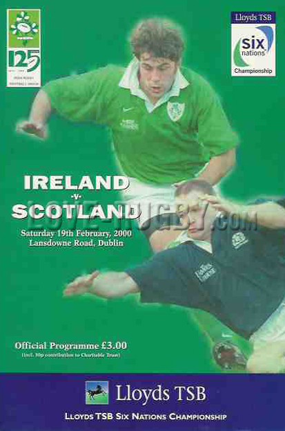 2000 Ireland v Scotland  Rugby Programme
