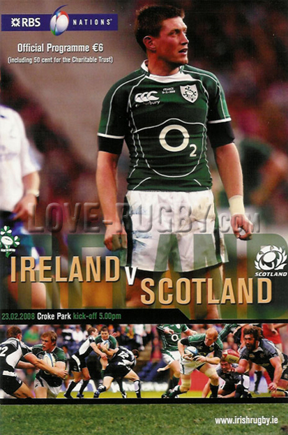 2008 Ireland v Scotland  Rugby Programme