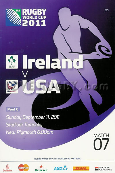 2011 Ireland v USA  Rugby Programme