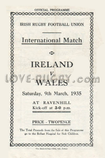 Ireland Wales 1935 memorabilia