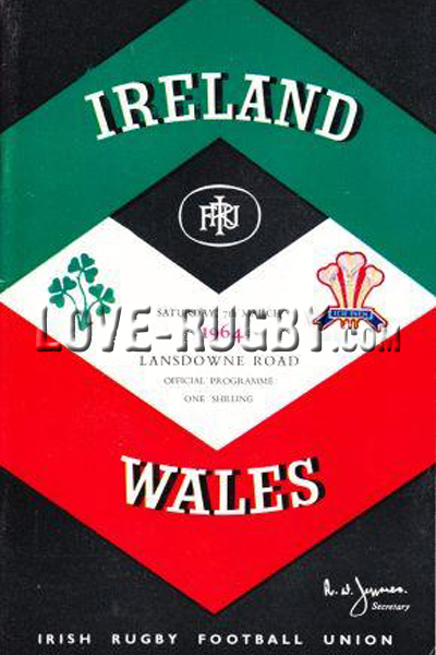 1964 Ireland v Wales  Rugby Programme