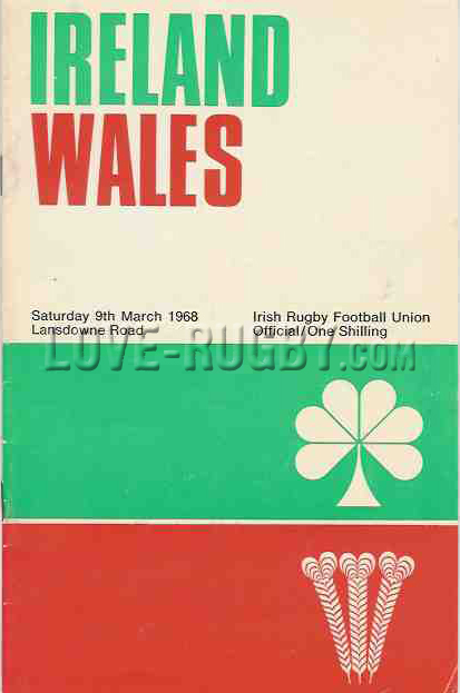 1968 Ireland v Wales  Rugby Programme