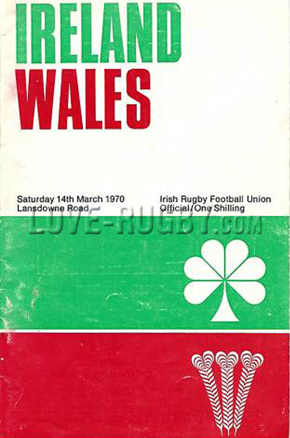 1970 Ireland v Wales  Rugby Programme