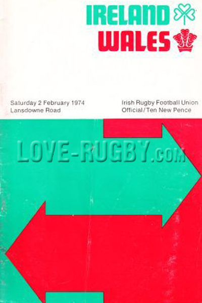 1974 Ireland v Wales  Rugby Programme