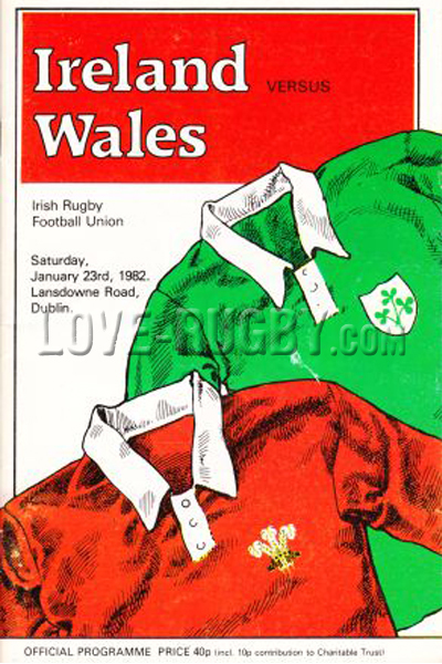 1982 Ireland v Wales  Rugby Programme