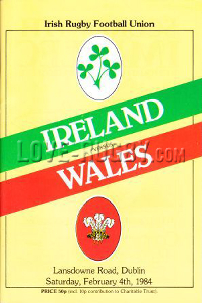 1984 Ireland v Wales  Rugby Programme