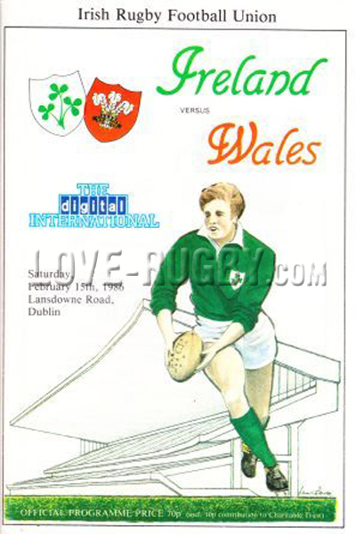 1986 Ireland v Wales  Rugby Programme