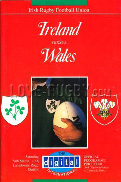1990 Ireland v Wales  Rugby Programme