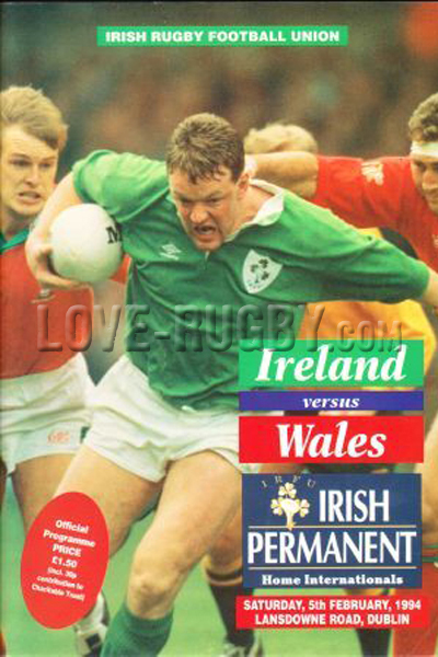 1994 Ireland v Wales  Rugby Programme
