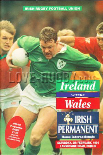 1994 Ireland v Wales  Rugby Programme