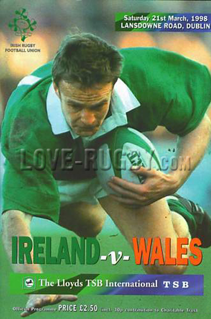 1998 Ireland v Wales  Rugby Programme