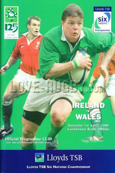 2000 Ireland v Wales  Rugby Programme