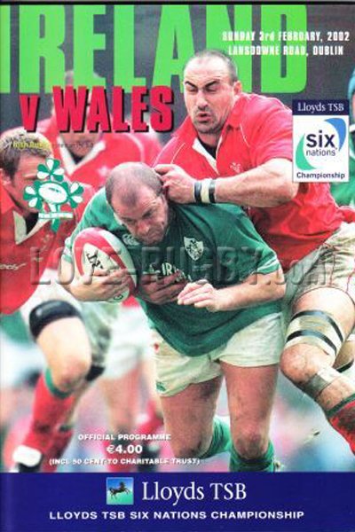2002 Ireland v Wales  Rugby Programme