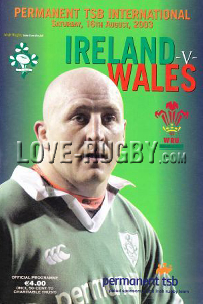 2003 Ireland v Wales  Rugby Programme