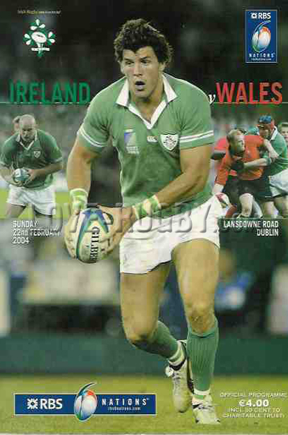 2004 Ireland v Wales  Rugby Programme
