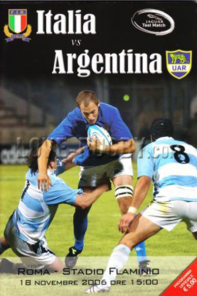 2006 Italy v Argentina  Rugby Programme