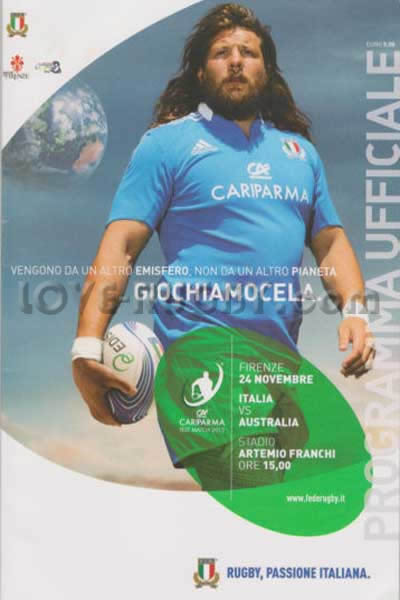 2012 Italy v Australia  Rugby Programme