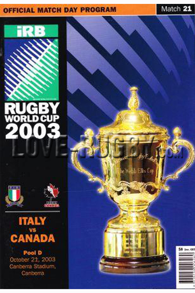 2003 Italy v Canada  Rugby Programme