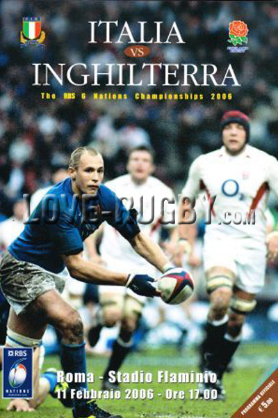 2006 Italy v England  Rugby Programme